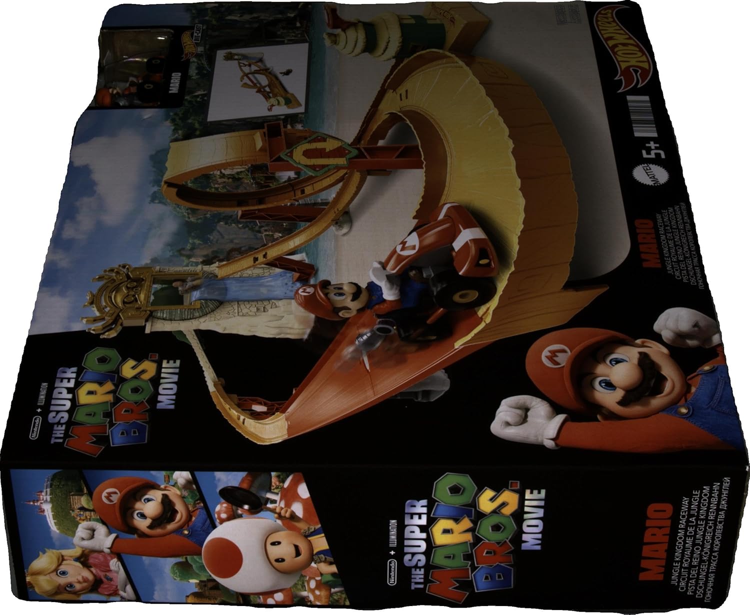 Hot Wheels The Super Mario Bros. Movie Track Set, Jungle Kingdom Raceway Playset with Mario Die-Cast Toy Car Inspired by the Film, HMK49