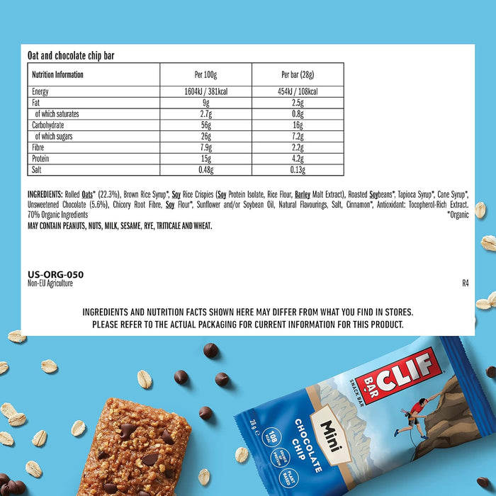 Clif Bar Mini Chocolate Chip 10Pc