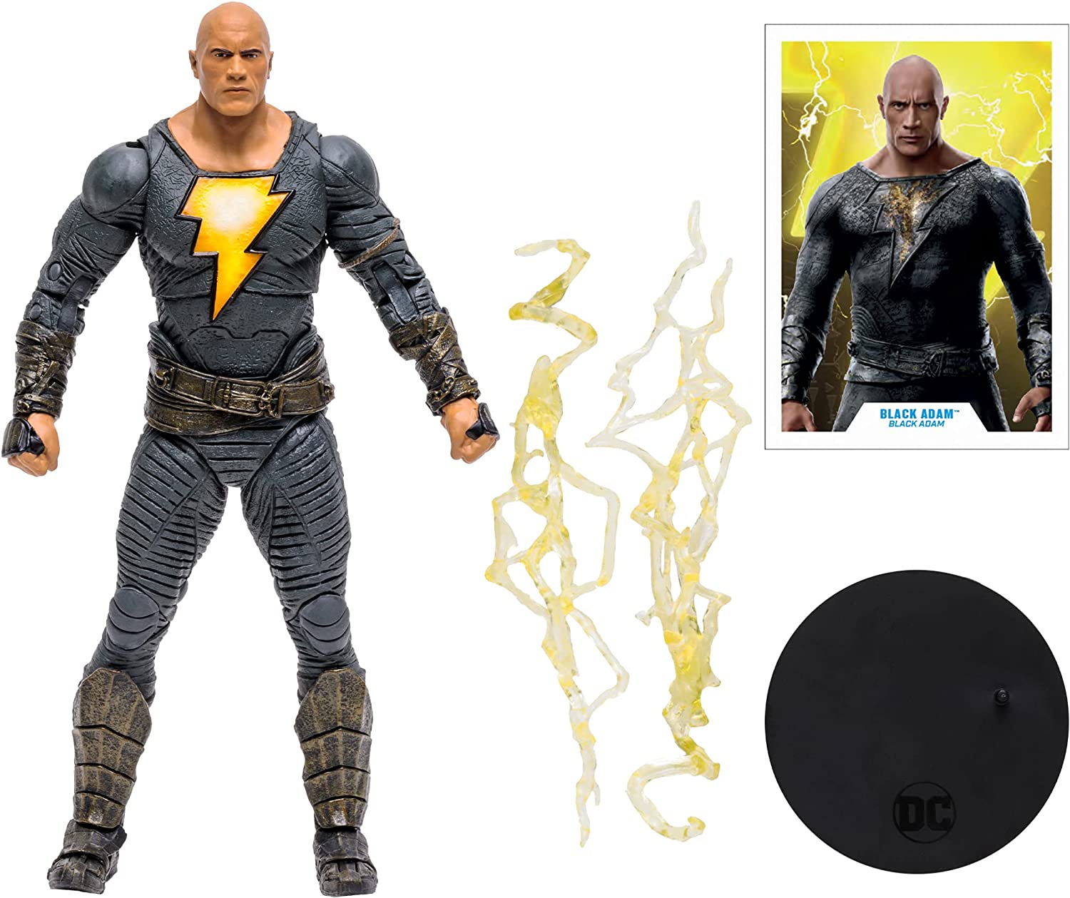 McFarlane Toys, 7-Inch DC Black Adam (Hero Costume) Action Figure with 22 Moving Parts, Collectible DC Black Adam Movie Figure with Stand Base Unique Collectible Character Card – Ages 12+