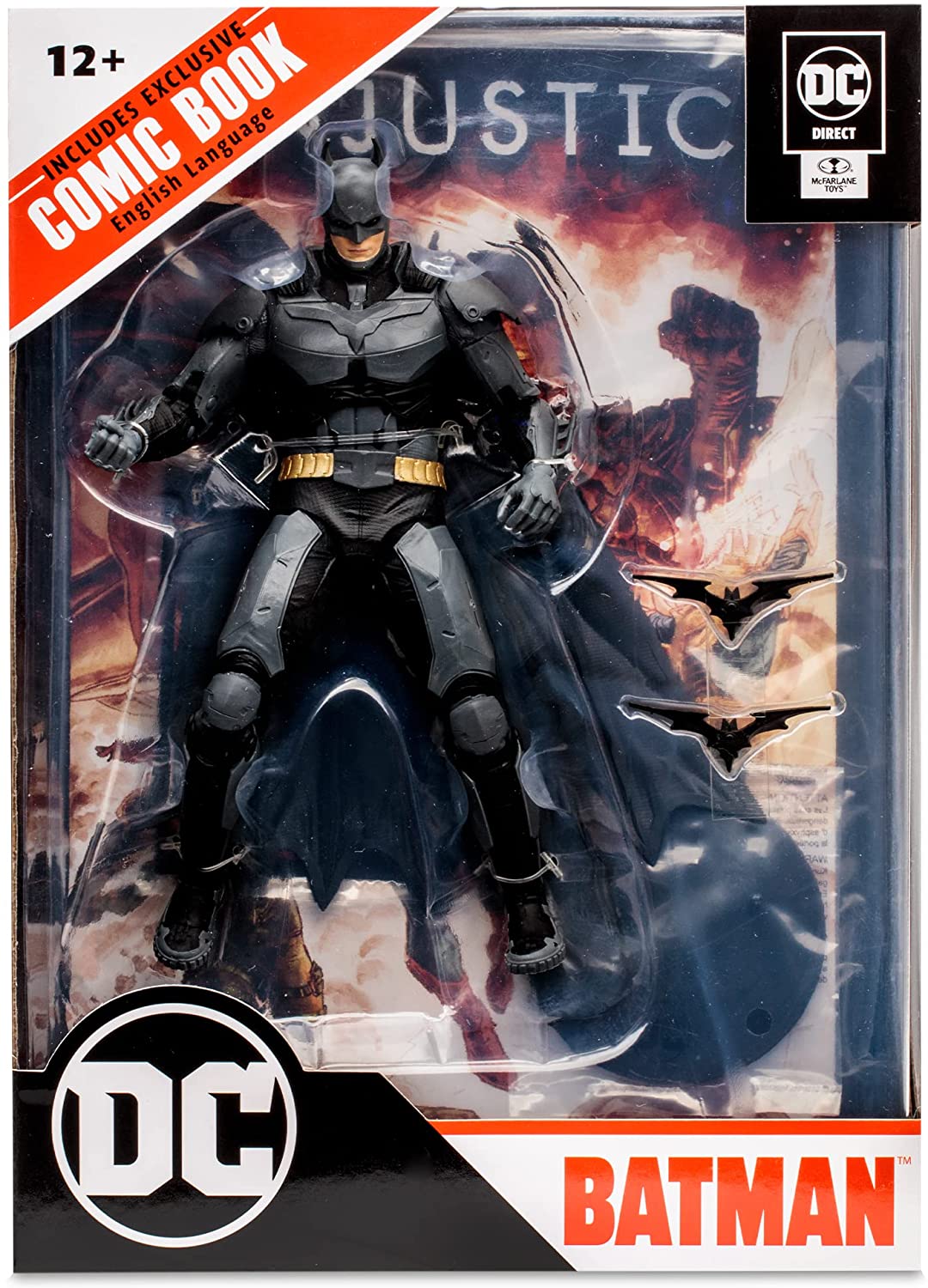 McFarlane Toys - 7-Inch Batman Figure – DC Multiverse Figures – Batman Toys – Collectable Batman Comic Inside – 22 Moving Parts – Collectable Art Card Included Grey,black,yellow 7 Inch
