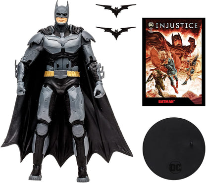 McFarlane Toys - 7-Inch Batman Figure – DC Multiverse Figures – Batman Toys – Collectable Batman Comic Inside – 22 Moving Parts – Collectable Art Card Included Grey,black,yellow 7 Inch