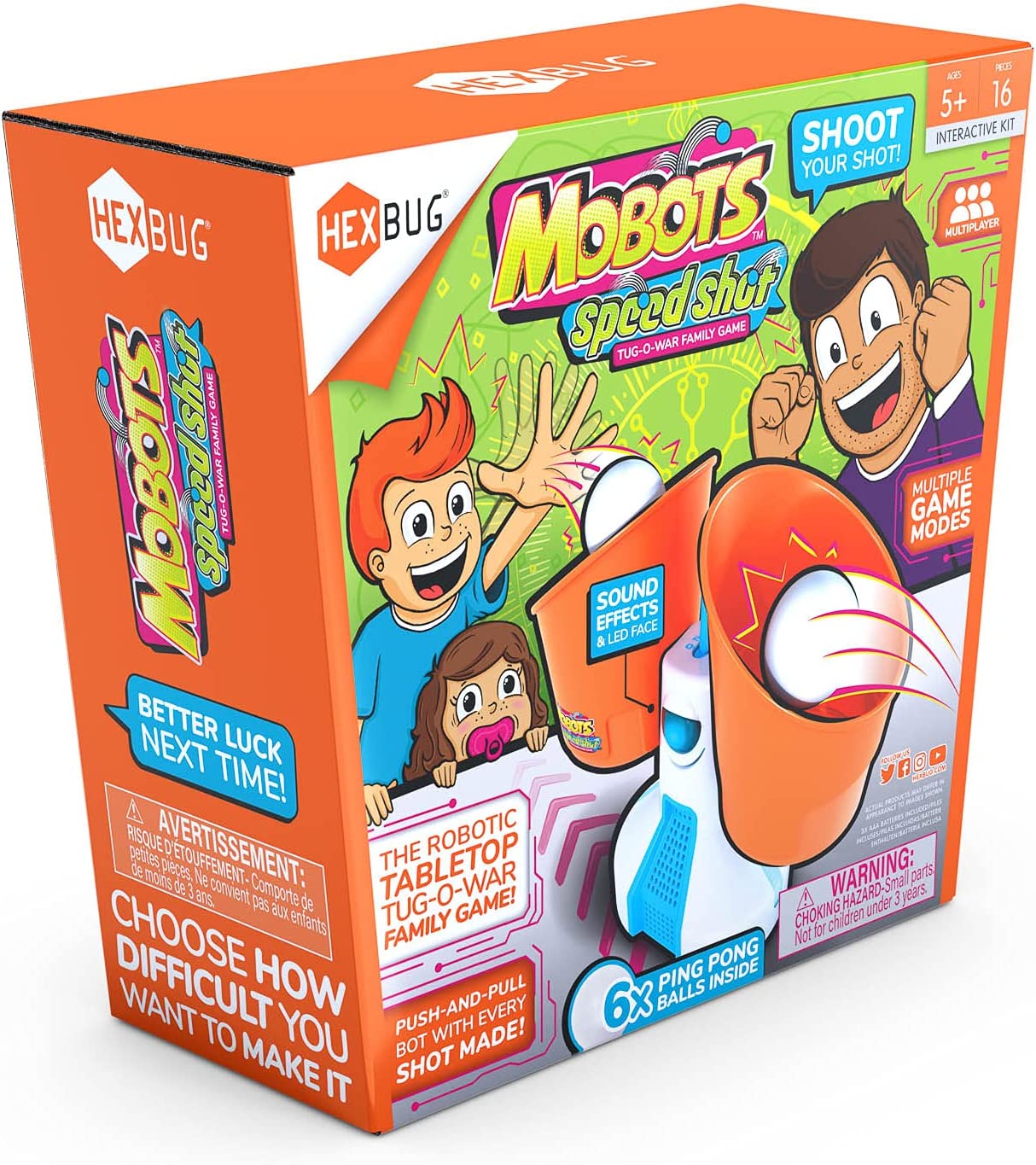 HEXBUG Mobots Speed Shot, Robot Tossing Game, Electronic Indoor Tabletop Toy, Family Fun for Kids and Adults, Ages 5 and Up
