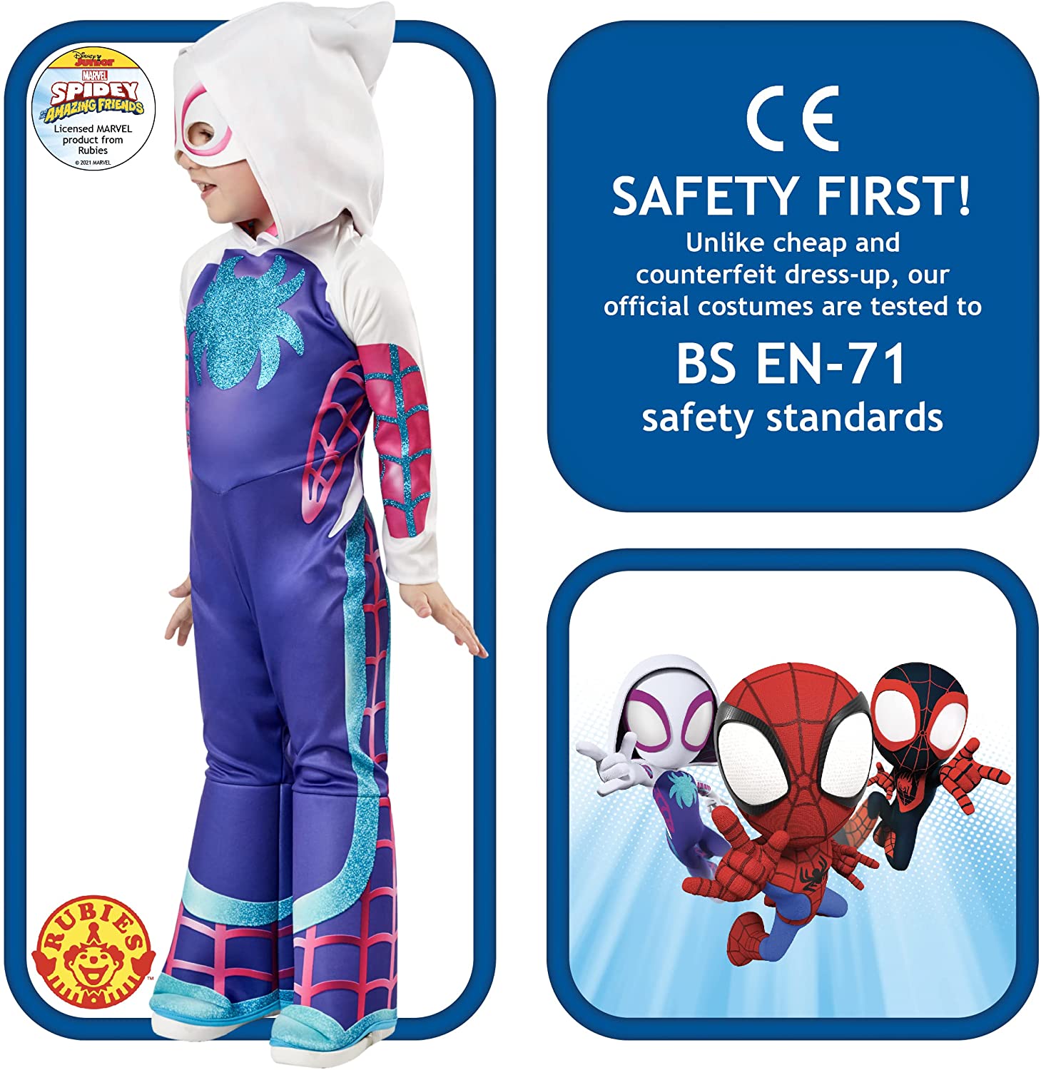 Rubies Official Marvel Spidey and his Amazing Friends Ghost Spider Deluxe Toddler Costume