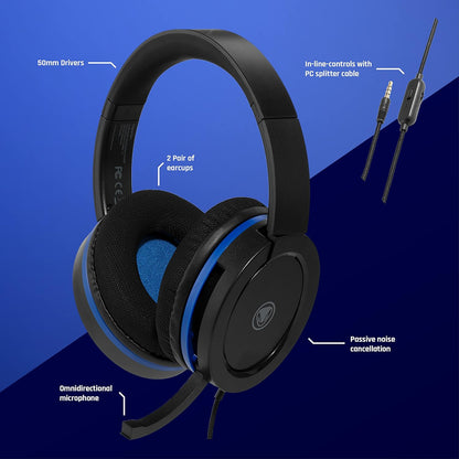 snakebyte HEADSET 4 PRO – Playstation 4 Stereo Gaming Headset mit Mikrofon PS4 / PS4 Slim/ PS4 Pro, 3,5mm Audio Stecker, kompatibel mit PC, XBOX, VOIP, Telefonkonferenzen, VideoCall, Skype, Zoom, uvm. PS4 Pro Edition