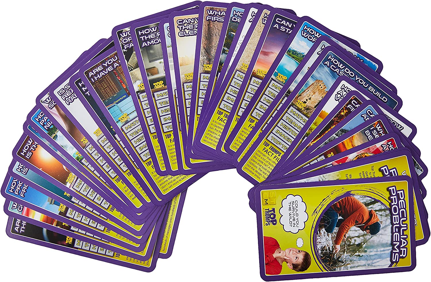 Top Trumps Stem: Peculiar Problems Classic Card Game, aprende Datos sobre cómo Construir un Castillo y Dividir una Pizza Perfectamente en Este Paquete Educativo, Regalos y Juguetes para niños y niñas