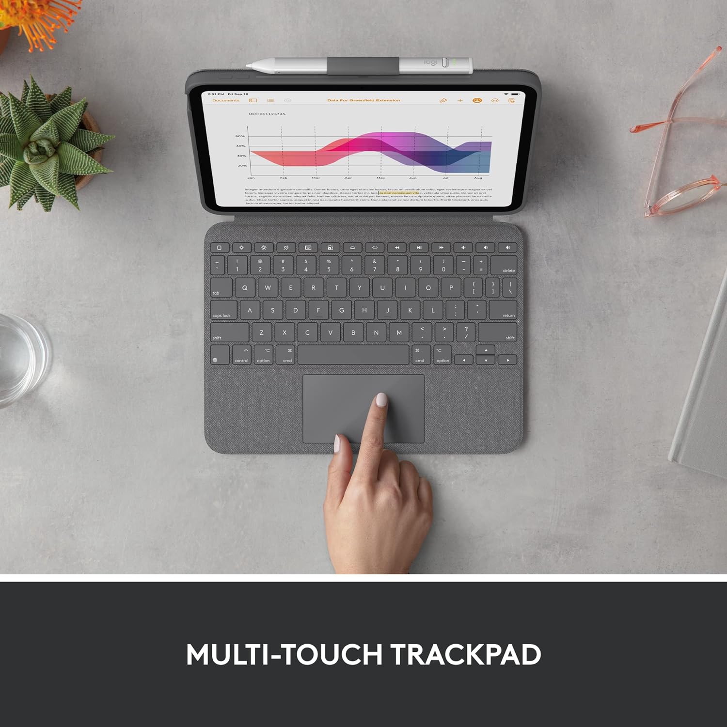 Logitech Combo Touch Keyboard Case for iPad (10th gen) with detachable keyboard and Logitech Crayon (USB-C) digital pencil for all iPads (2018 releases and later) - QWERTY UK