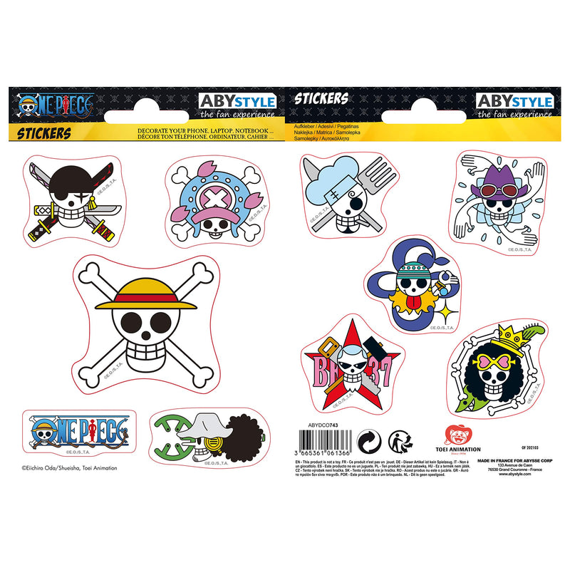 Abystyle ONE PIECE - Skulls - Set de 2 planches de stickers