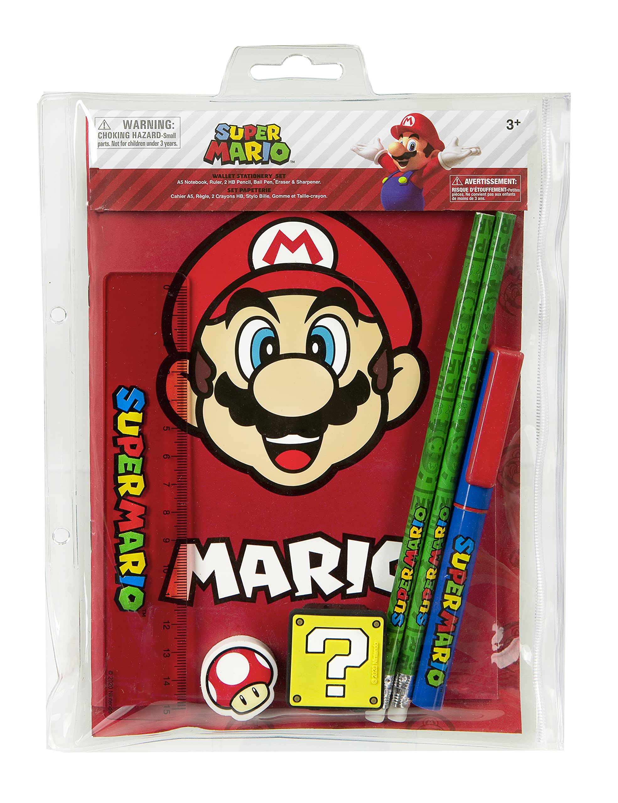 Undercover SUMA1122 Super Mario 7 Piece Stationery Set, red