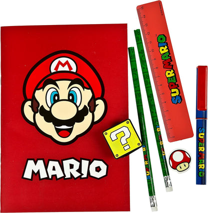 Undercover SUMA1122 Super Mario 7 Piece Stationery Set, red