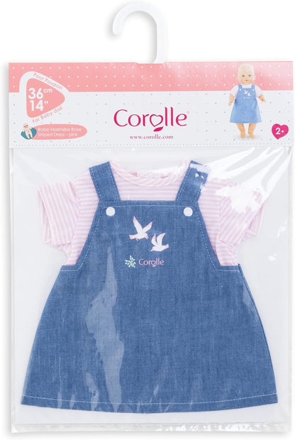 Corolle Kleid gestreift, Loire, Puppenzubehör, Puppenkleidung, für alle 36cm Babypuppen, ab 2 Jahre