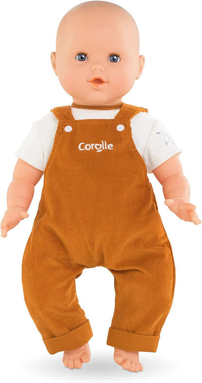 Corolle - Velvet and T-Shirt Overalls with Loire Edges, Clothes for 36 cm Doll, 2 Years and Above