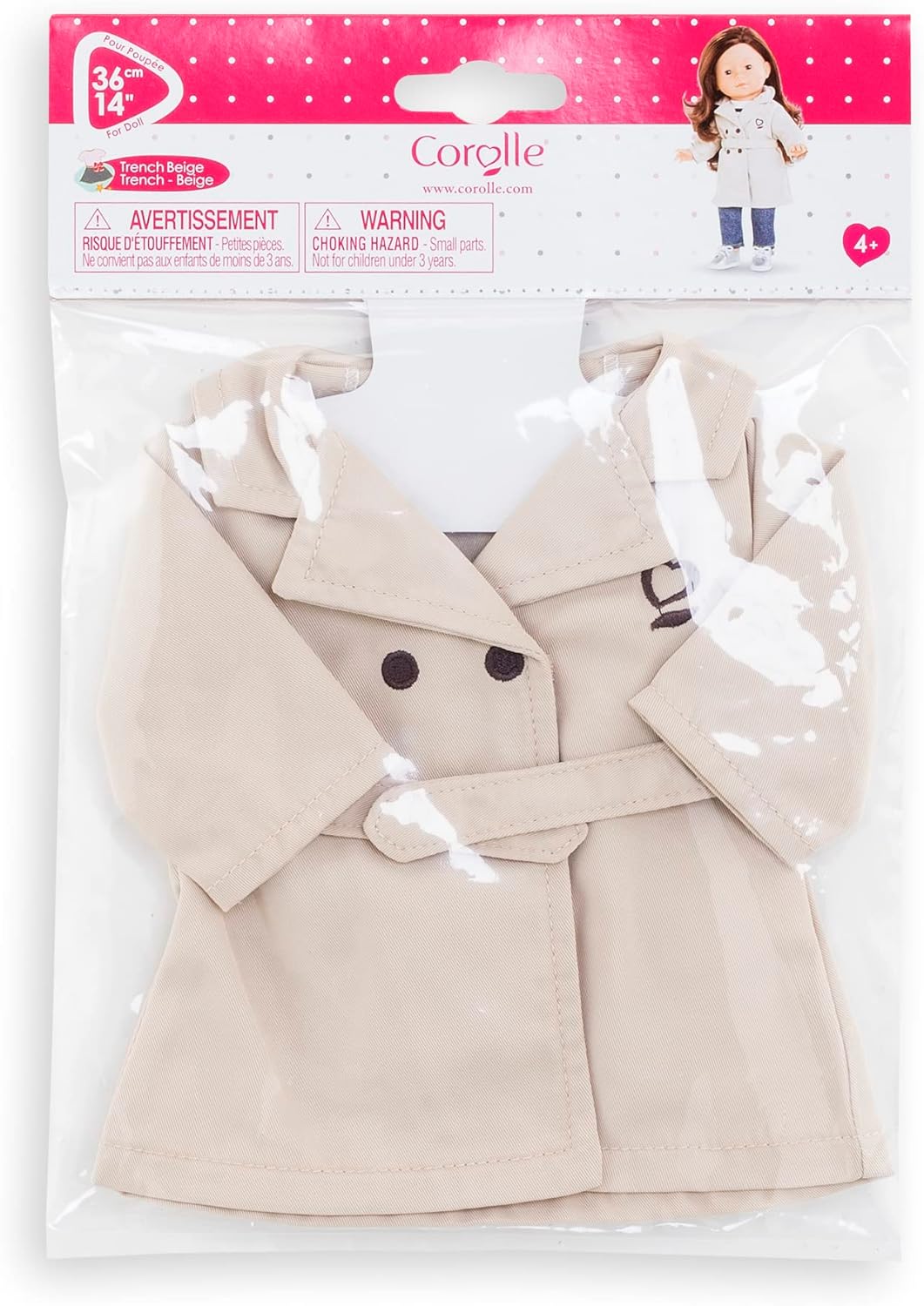 Corolle - Beige trench coat for Ma doll, from 4 years old, 9000212560