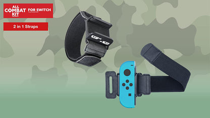 All Combat Kit for Switch - 8 in 1 with Swords, Rifle, Boxing Grips, Vertical Joypad & Leg/Arm Straps