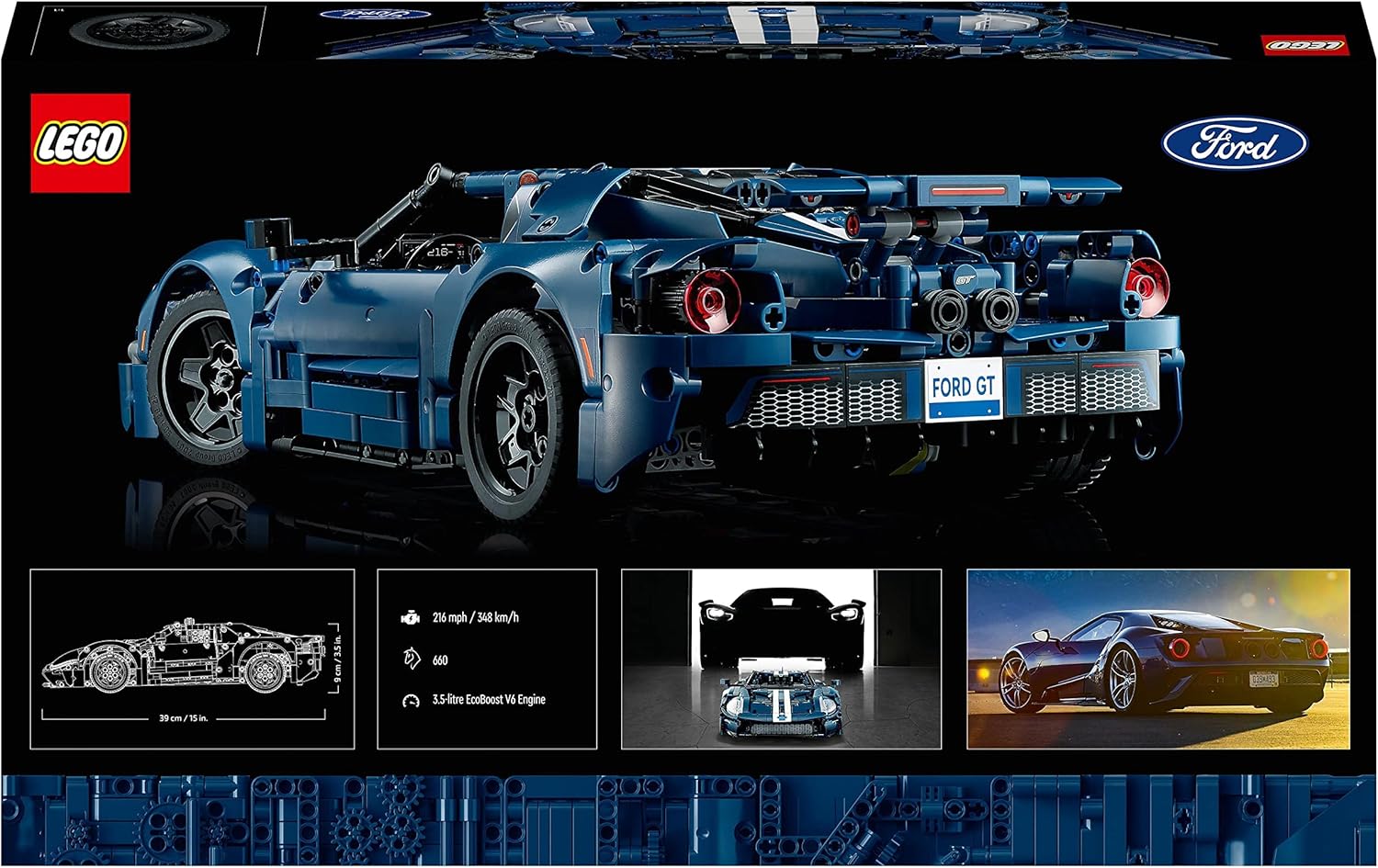 LEGO 42154 Technic 2022 Ford GT Car Model Kit for Adults to Build