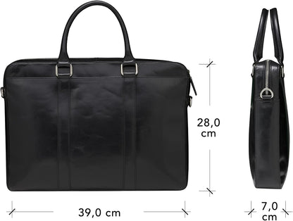 dbramante1928 - Nordborg laptoptas 15 inch voor dames en heren - aktetas met afneembare en verstelbare schouderriem - van echt volnerfleer