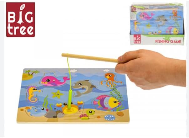 angling game sea creatures junior 30 cm wood blue 9-piece