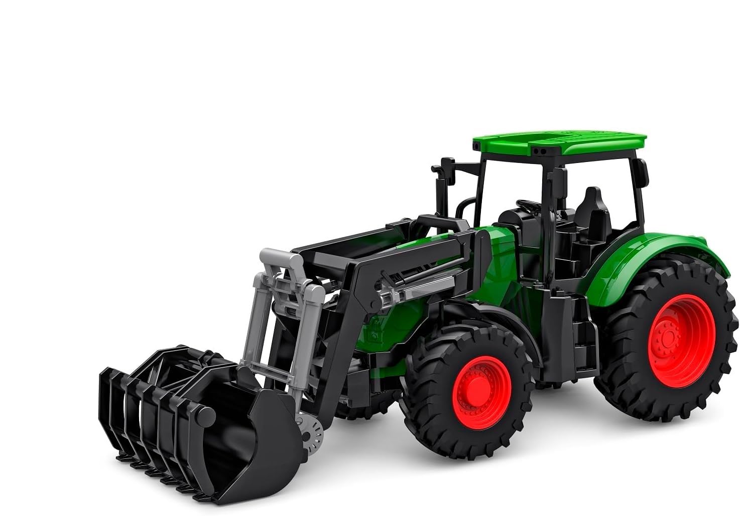 Kids Globe Tractor Freewheel with Front Loader 27 cm (Bulldog for Children from 3 Years, Green, Agricultural Toy Vehicle, Tug) 540472