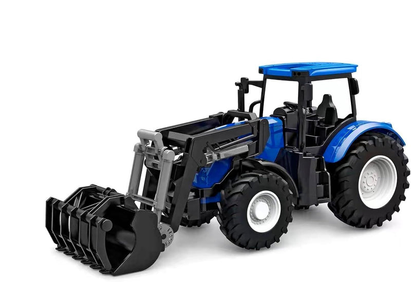 Kids Globe Tractor Freewheel with Front Loader 27 cm (Bulldog for Children from 3 Years, Blue, Agricultural Toy Vehicle, Tug) 540474