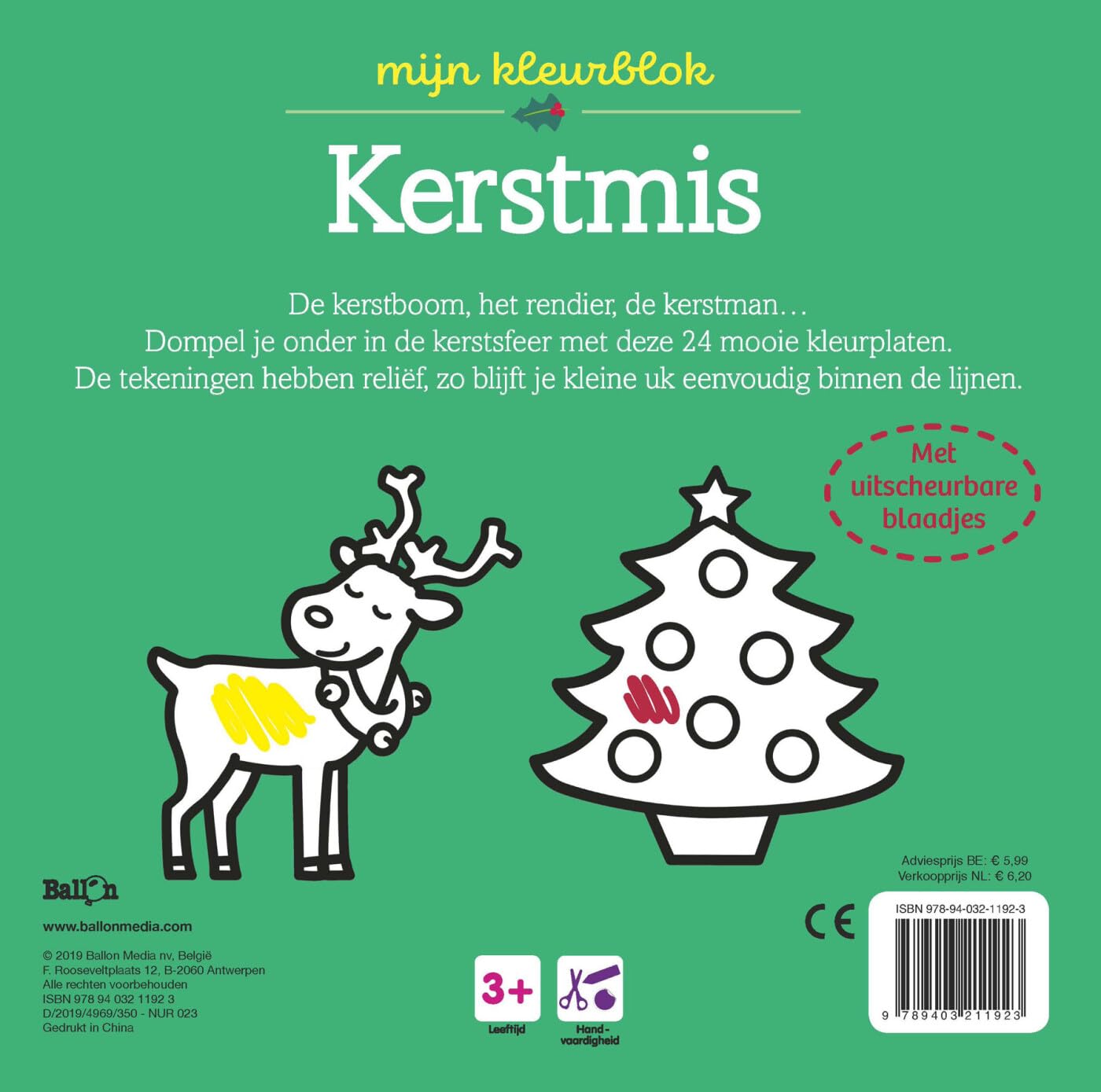 Kleurblok Junior - Kerst (dikke lijnen) (Kerstmis, 1