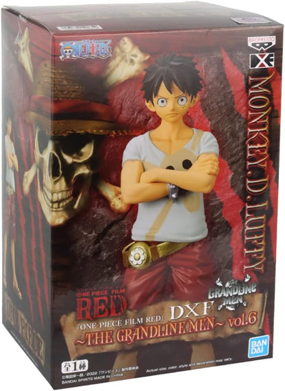 Bandai ONE PIECE RED MONKEY D LUFFY DFX THE GRANDLINE MEN VOL 6 FIGURE