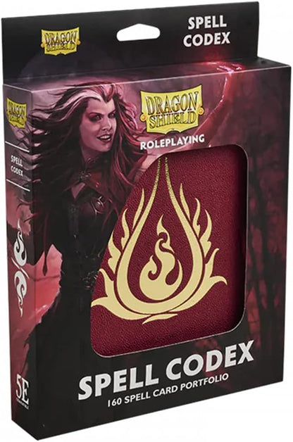 Dragon Shield: Roleplaying Spell Codex: Blood Red – Compatible with Official DND Spell Cards – Dry Erase Marker and 5e Compatible Spell Slot Tracker Included