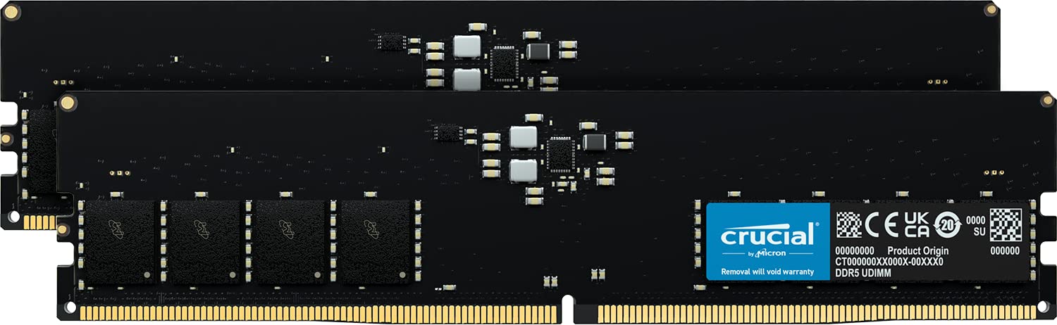 Crucial RAM 32GB Kit (2x16GB) DDR5 5600MHz (or 5200MHz or 4800MHz) Desktop Memory CT2K16G56C46U5