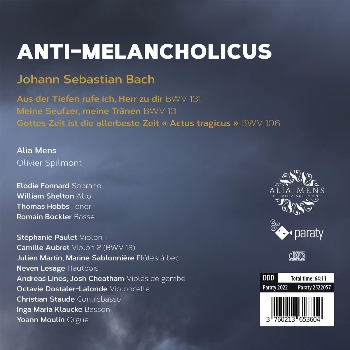 Anti-Melancholicus-Cantatas Bwv 13/106/131