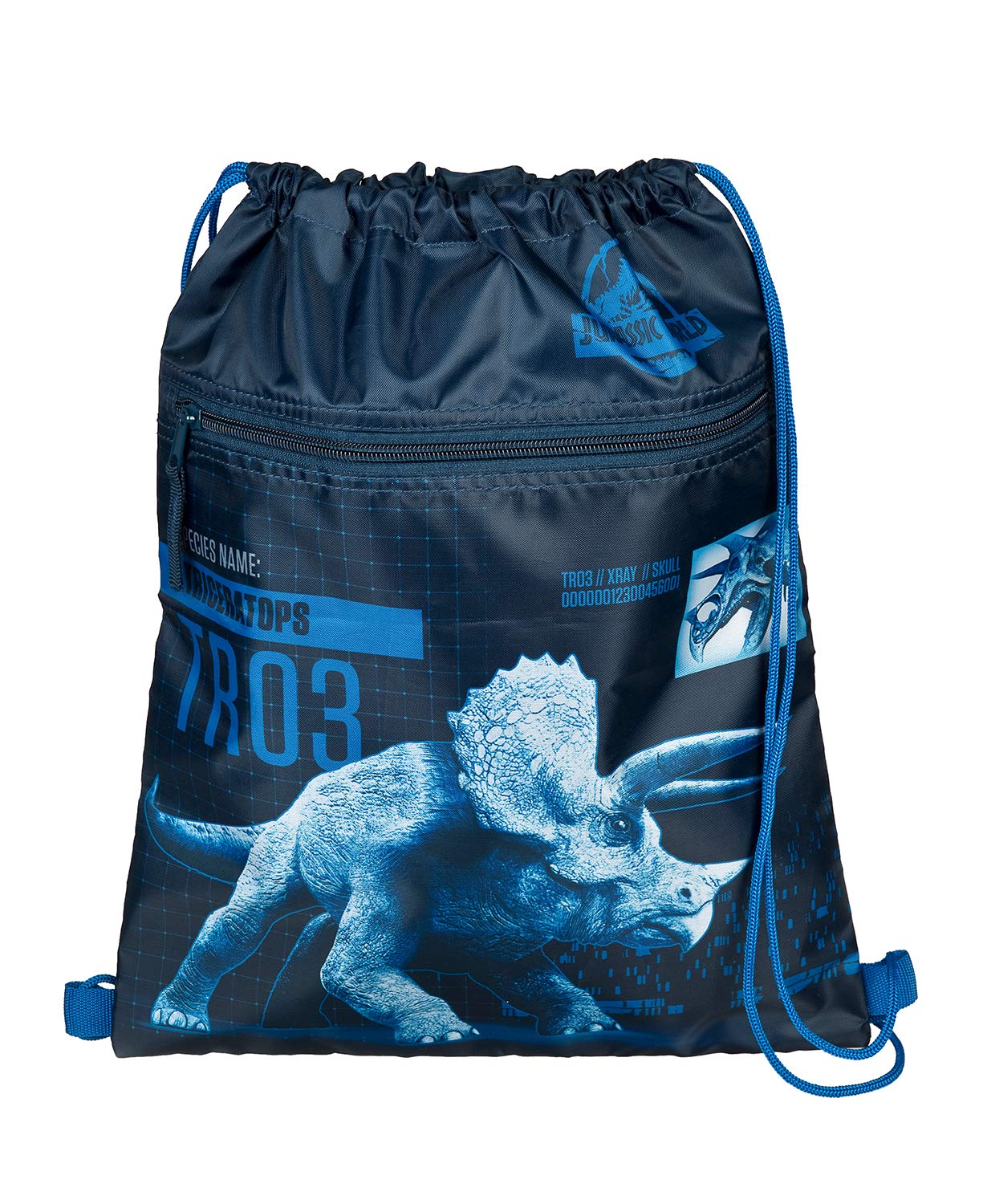 Undercover JURP7240 Jurassic World Shoe Bag with Safety Closure, Gym Bag with Zip Pocket, Approx. 32 x 41 cm