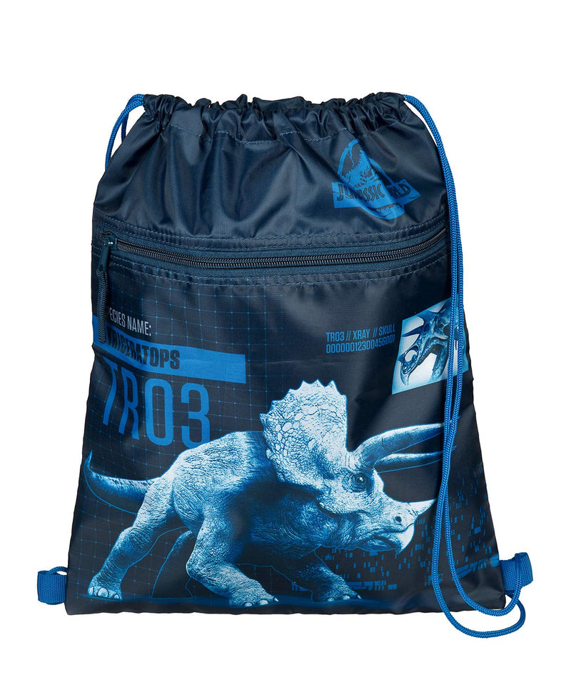 Undercover JURP7240 Jurassic World Shoe Bag with Safety Closure, Gym Bag with Zip Pocket, Approx. 32 x 41 cm