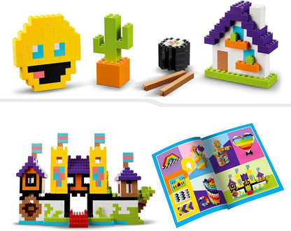 LEGO Classic Lots of Bricks Construction Toy Set, Build a Smiley Emoji, Parrot, Flowers & More, Creative Gift for Kids, Boys, Girls Aged 5 Plus 11030 Single