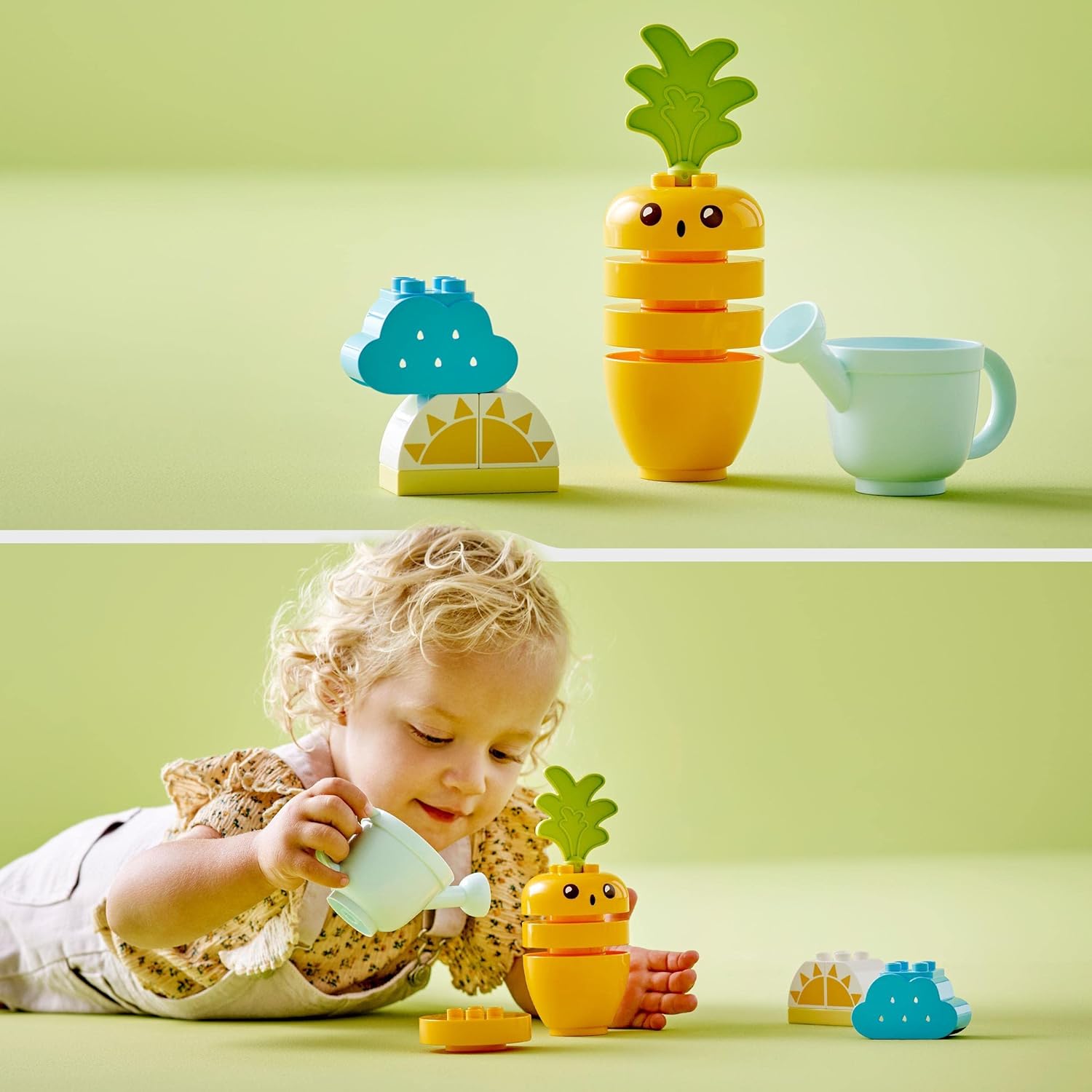 LEGO 10981 DUPLO My First Growing Carrot, Stacking Toys for Babies 1.5+ Years Old with 4 Vegetable Bricks, Learning Educational Toy for Toddlers