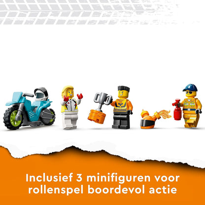LEGO 60357 City Stuntz Stunt Truck & Ring of Fire Challenge with Flywheel-Powered Motorbike Toy and Minifigures, Fun Gift for Kids Aged 6 Plus, 2023 Set Single