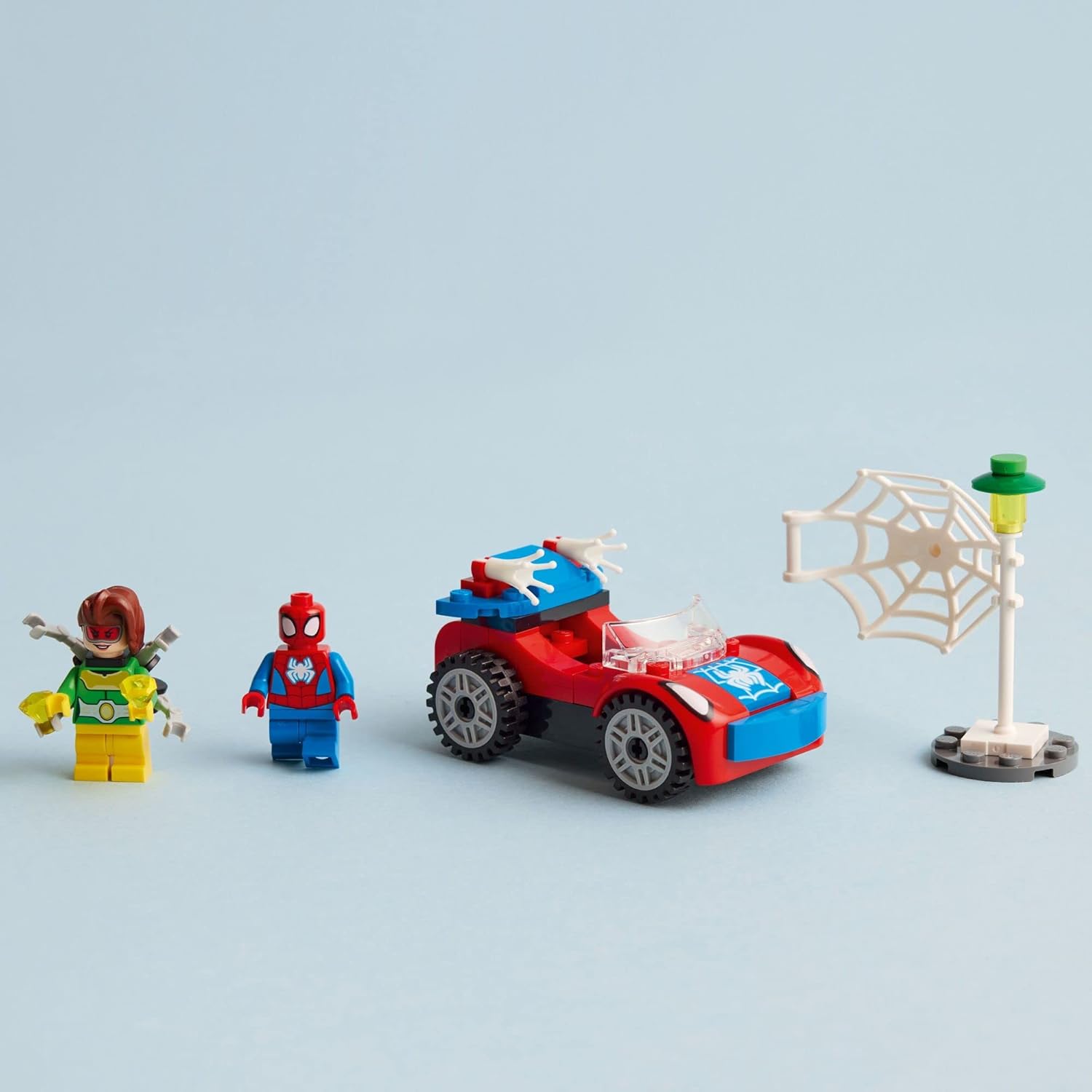 LEGO Marvel Spider-Man's Car and Doc Ock Set 10789, Spidey and His Amazing Friends Buildable Toy for Kids 4 Plus Years Old with Glow in The Dark Pieces, Blue,red
