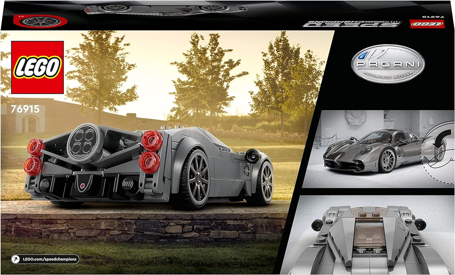 LEGO Speed Champions Pagani Utopia Race Car Toy Model Building Kit, Italian Hypercar, Collectible Racing Vehicle, 2023 Set 76915 Single