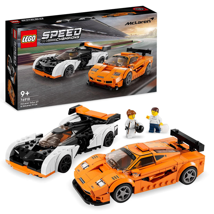 LEGO Speed Champions McLaren Solus GT & McLaren F1 LM Set, 2 Iconic Race Car Toys for 9 Plus Year Old Boys & Girls, Hypercar Model Building Kit, Collectible Gift for Kids 76918 Single