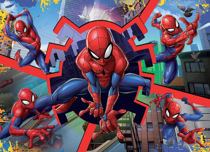 Liscianigiochi - Marvel Puzzle DF, 99740 - Doppelseitiges MAXIFLOOR Puzzle 24 Teile - Spiderman - 70x50 cm - Fördert Feinmotorik, Kreativität und Vorstellungskraft