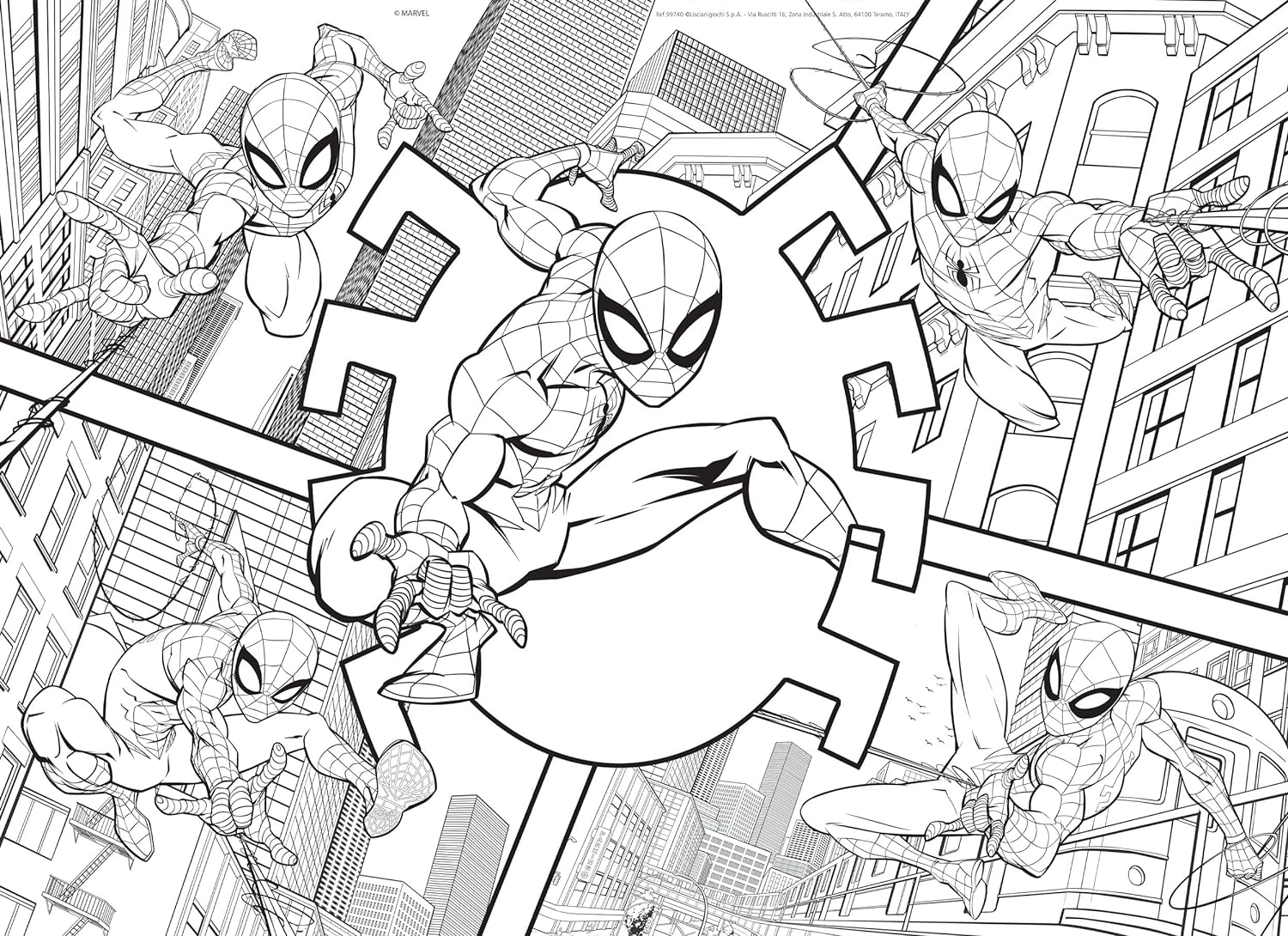 Liscianigiochi - Marvel Puzzle DF, 99740 - Doppelseitiges MAXIFLOOR Puzzle 24 Teile - Spiderman - 70x50 cm - Fördert Feinmotorik, Kreativität und Vorstellungskraft