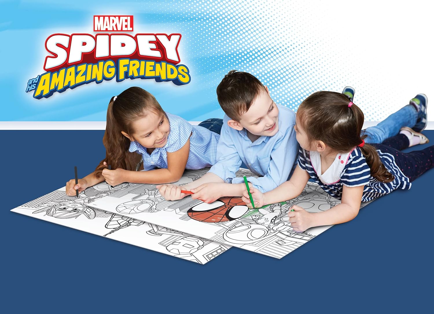 Lisciani - MARVEL - Spidey - Puzzle de 2x24 piezas - Puzzle 2 en 1 - Doble cara - Dorso para colorear - Juego educativo - A partir de 3 años - Fomenta la creatividad - 50 x 35 cm