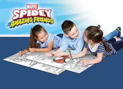 Lisciani - MARVEL - Spidey - Puzzle de 2x24 piezas - Puzzle 2 en 1 - Doble cara - Dorso para colorear - Juego educativo - A partir de 3 años - Fomenta la creatividad - 50 x 35 cm
