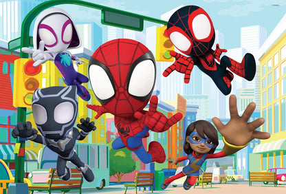 Lisciani - MARVEL - Spidey - Puzzle de 2x24 piezas - Puzzle 2 en 1 - Doble cara - Dorso para colorear - Juego educativo - A partir de 3 años - Fomenta la creatividad - 50 x 35 cm