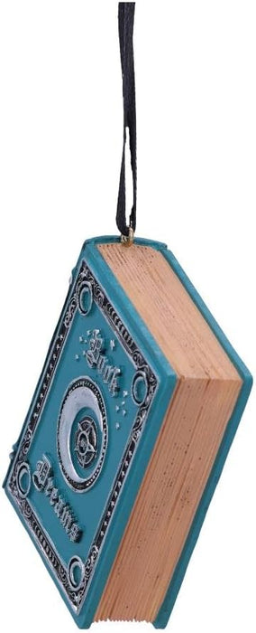 Nemesis Now Book of Dreams Hanging Ornament 7cm, Resin, Blue, Book of Dreams Hanging Ornament, Crescent Moon Design, Cast in the Finest Resin, Expertly Hand-Painted