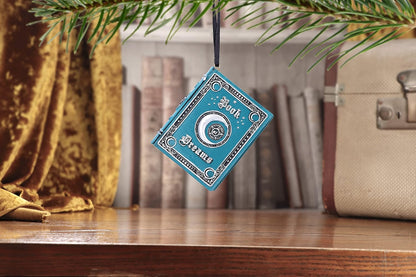 Nemesis Now Book of Dreams Hanging Ornament 7cm, Resin, Blue, Book of Dreams Hanging Ornament, Crescent Moon Design, Cast in the Finest Resin, Expertly Hand-Painted
