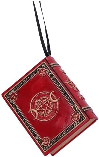 Nemesis Now Book of Spells Hanging Ornament, Red, 7cm