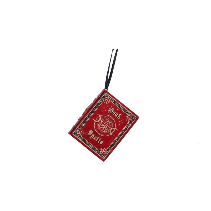 Nemesis Now Book of Spells Hanging Ornament, Red, 7cm