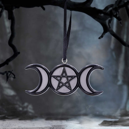 Nemesis Now Witching Wares Triple Moon Magic Hanging Ornament, Polyresin, 7.5cm