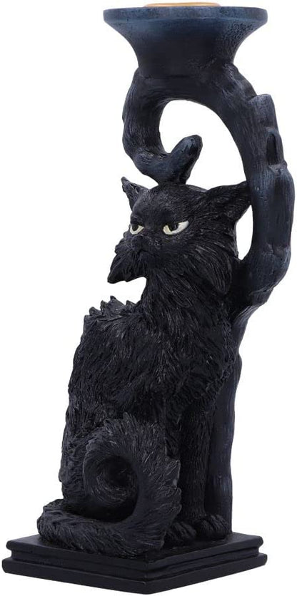 Nemesis Now Salem Black Cat Candlestick Holder, 20cm