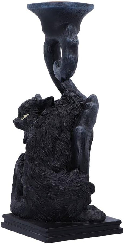 Nemesis Now Spite Black Cat Candlestick Holder, 18.5cm