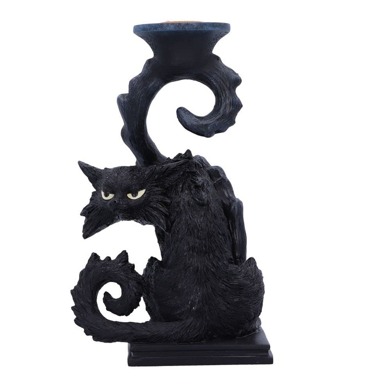 Nemesis Now Spite Black Cat Candlestick Holder, 18.5cm