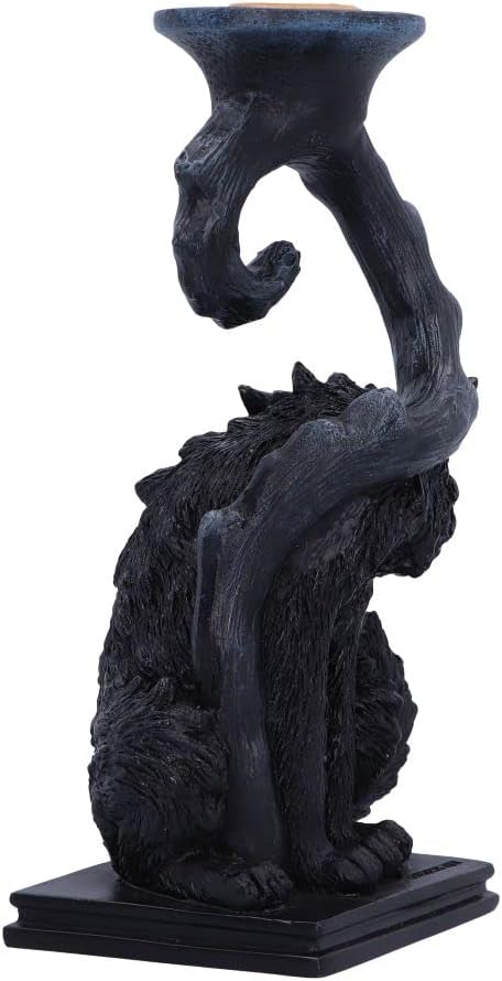 Nemesis Now Spite Black Cat Candlestick Holder, 18.5cm