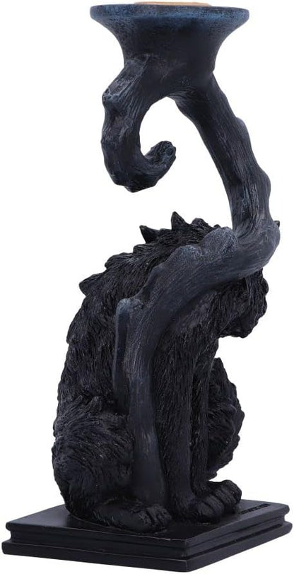 Nemesis Now Spite Black Cat Candlestick Holder, 18.5cm